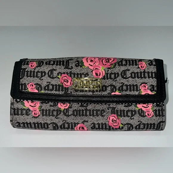 NWT JUICY COUTURE BUNDLE PINK AND BLACK FLORAL BACKPACK AND BLACK WALLET JUICY COUTURE Malibu Rose Mini Backpack Pink/Black Floral  main image 3